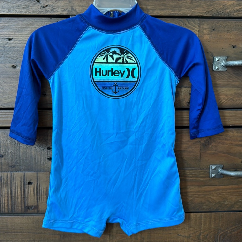 Hurley Baby Rashguard One Piece Swimsuit Blue 6M